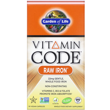 Garden of Life, Vitamin Code, RAW Iron, 30 Vegan Capsules