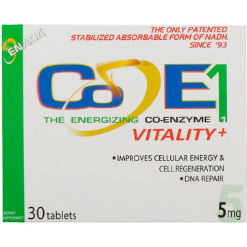 ENADA, The Energizing Co-Enzyme, Vitality+, 5 mg, 30 Tablets
