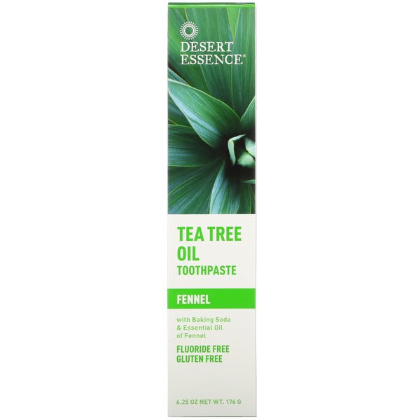 Desert Essence, Tea Tree Oil Toothpaste, Fennel, 6.25 oz (176 g) - The Supplement Shop