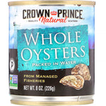 Crown Prince Natural, Whole Oysters, Packed In Water, 8 oz (226 g) - The Supplement Shop
