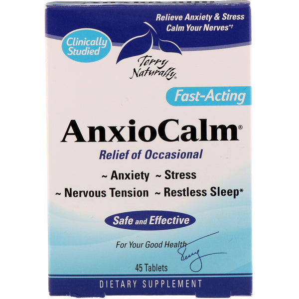 EuroPharma, Terry Naturally, AnxioCalm, 45 Tablets - The Supplement Shop