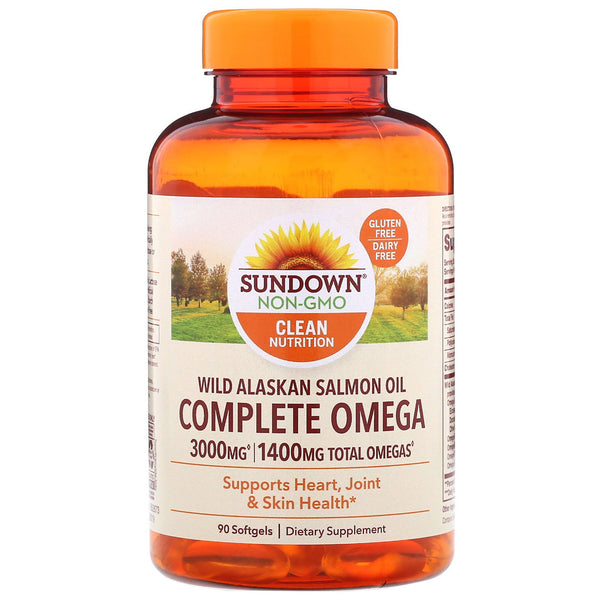 Sundown Naturals, Complete Omega, Wild Alaskan Salmon Oil, 1400 mg, 90 Softgels - The Supplement Shop