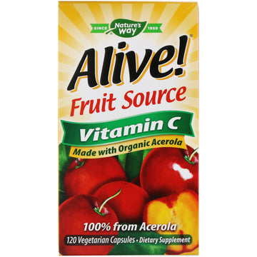 Nature's Way, Alive!, Fruit Source, Vitamin C, 120 Vegetarian Capsules