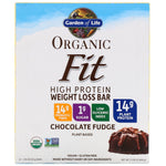 Garden of Life, Organic Fit, High Protein Weight Loss Bar, Chocolate Fudge, 12 Bars, 1.9 oz (55 g) Each - The Supplement Shop