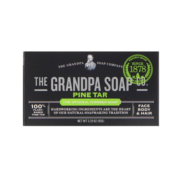 Grandpa's, Face Body & Hair Bar Soap, Pine Tar, 3.25 oz (92 g) - The Supplement Shop