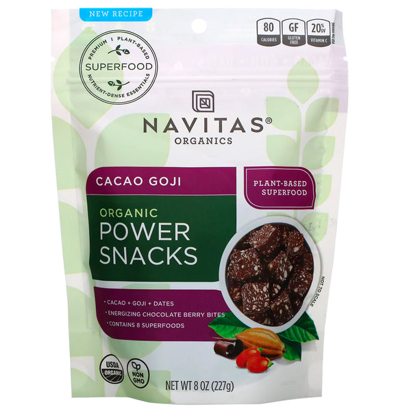 Navitas Organics, Organic Power Snacks, Cacao Goji, 8 oz (227 g) - The Supplement Shop