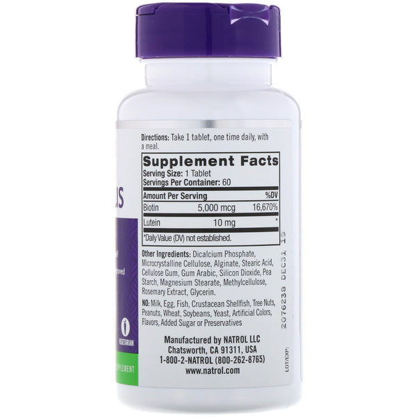 Natrol, Biotin Plus, Extra Strength, 5,000 mcg, 60 Tablets - The Supplement Shop