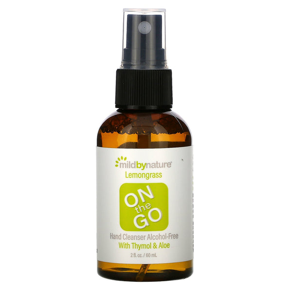 Mild By Nature, On the Go, Hand Cleanser, Alcohol-Free, Lemongrass, 2 fl oz (60 ml) - The Supplement Shop