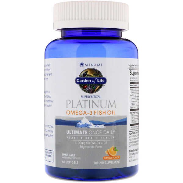 Minami Nutrition, Platinum, Omega-3 Fish Oil, Orange Flavor, 60 Softgels - The Supplement Shop