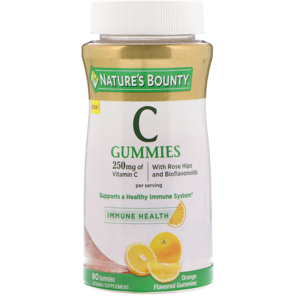 Nature's Bounty, Vitamin C Gummies, Orange Flavored, 250 mg, 80 Gummies - The Supplement Shop