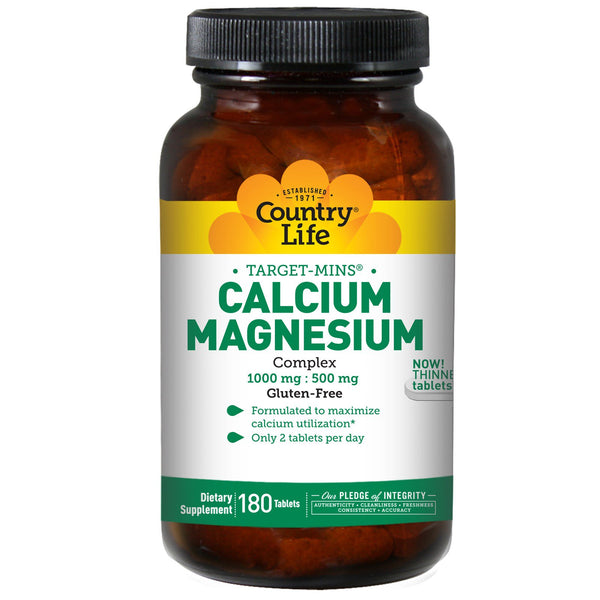 Country Life, Target-Mins Calcium-Magnesium Complex, 180 Tablets - The Supplement Shop