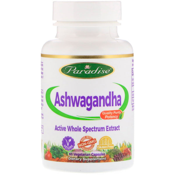 Paradise Herbs, Ashwagandha, 60 Vegetarian Capsules