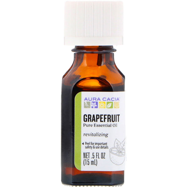 Aura Cacia, Pure Essential Oil, Grapefruit, .5 fl oz (15 ml) - The Supplement Shop