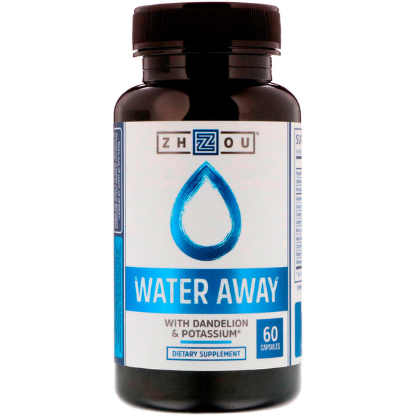 Zhou Nutrition, Water Away with Dandelion & Potassium, 60 Capsules - The Supplement Shop