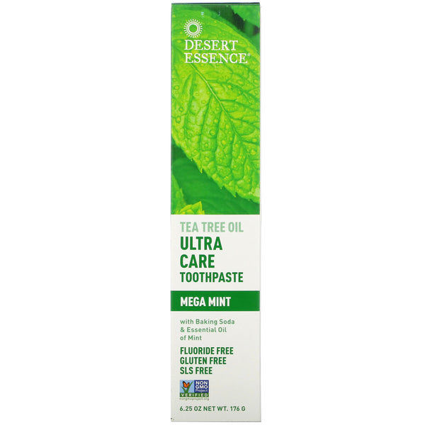 Desert Essence, Tea Tree Oil Ultra Care Toothpaste, Mega Mint, 6.25 oz (176 g) - The Supplement Shop