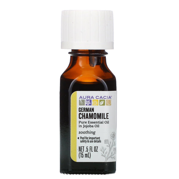 Aura Cacia, Pure Essential Oil, German Chamomile, .5 fl oz (15 ml) - The Supplement Shop