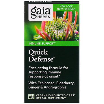 Gaia Herbs, Quick Defense®, Immune Support, 40 Vegan Liquid Phyto-Caps®