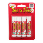 Sierra Bees, Organic Lip Balms, Pomegranate, 4 Pack, .15 oz (4.25 g) Each - The Supplement Shop