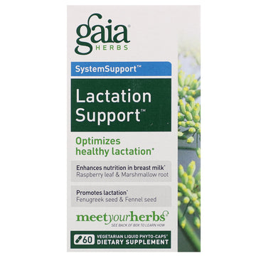 Gaia Herbs, SystemSupport, Lactation Support, 60 Vegetarian Liquid Phyto-Caps