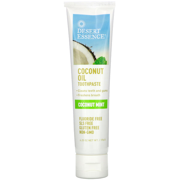 Desert Essence, Coconut Oil Toothpaste, Coconut Mint, 6.25 oz (176 g) - The Supplement Shop
