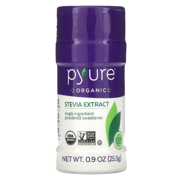 Pyure, Organic Stevia Extract, Powdered Sweetener, 0.9 oz (25.5 g) - The Supplement Shop