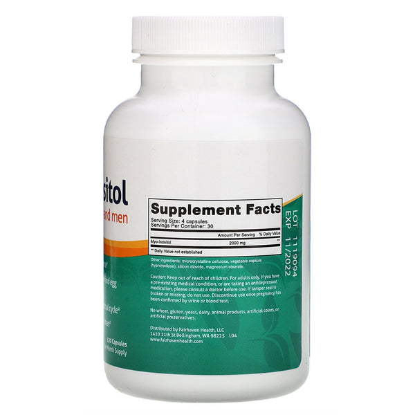 Fairhaven Health, Myo-Inositol, For Women and Men, 120 Capsules - The Supplement Shop