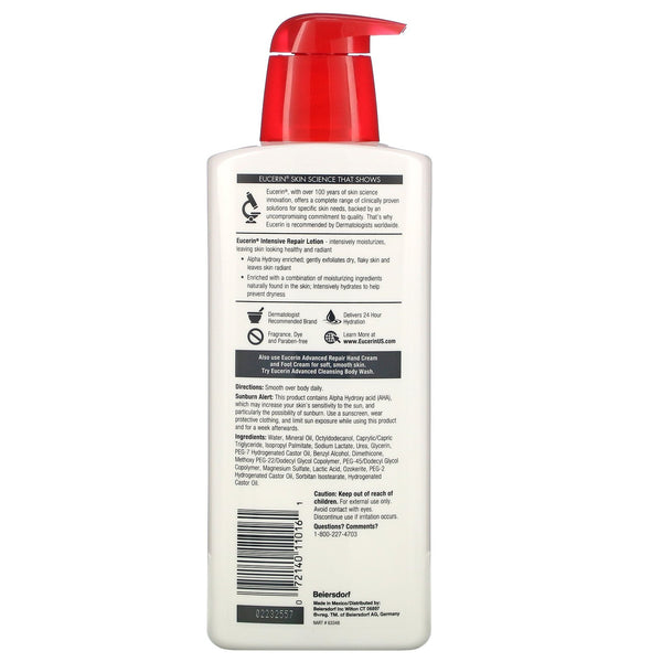Eucerin, Intensive Repair Lotion, Fragrance Free, 16.9 fl oz (500 ml) - The Supplement Shop
