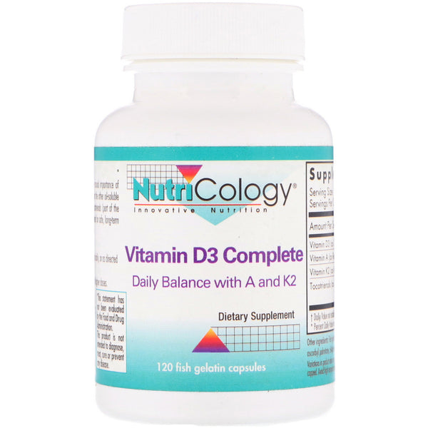 Nutricology, Vitamin D3 Complete, 120 Fish Gelatin Capsules - The Supplement Shop
