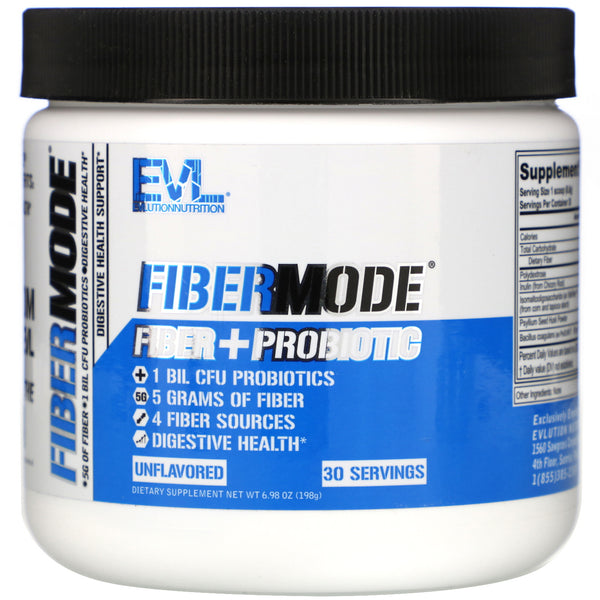 EVLution Nutrition, FiberMode, Fiber + Probiotic, Unflavored, 6.98 oz (198 g) - The Supplement Shop