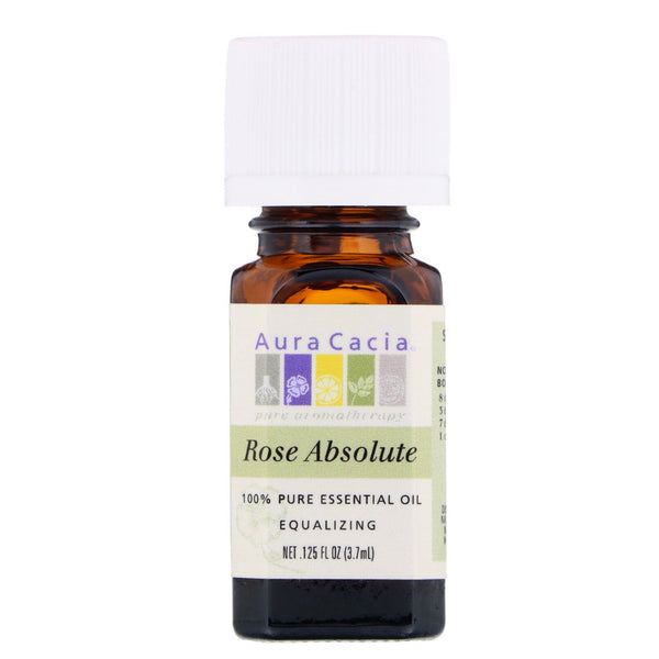 Aura Cacia, 100% Pure Essential Oil, Rose Absolute, .125 fl oz (3.7 ml) - The Supplement Shop