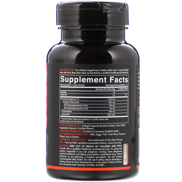 Sports Research, Antarctic Krill Oil with Astaxanthin, 1,000 mg, 60 Softgels - The Supplement Shop