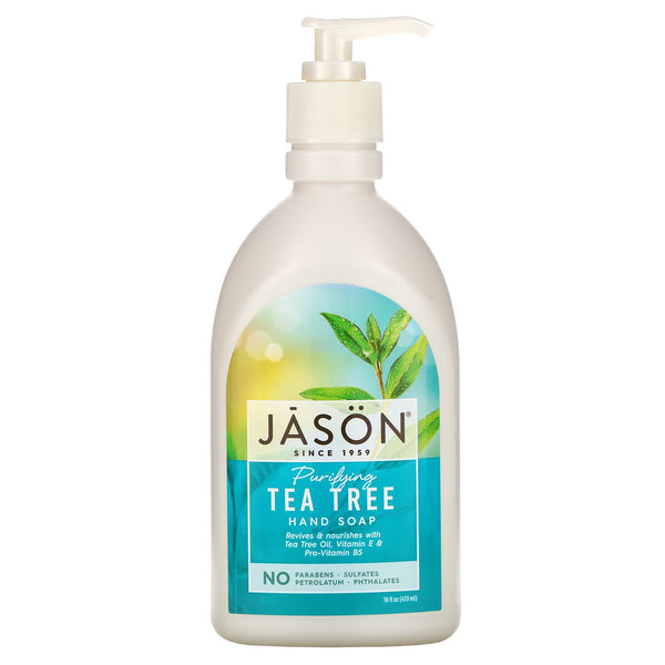 Jason Natural, Hand Soap, Purifying Tea Tree, 16 fl oz (473 ml) - The Supplement Shop