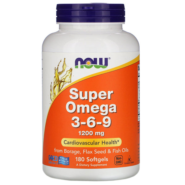 Now Foods, Super Omega 3-6-9, 1200 mg, 180 Softgels - The Supplement Shop