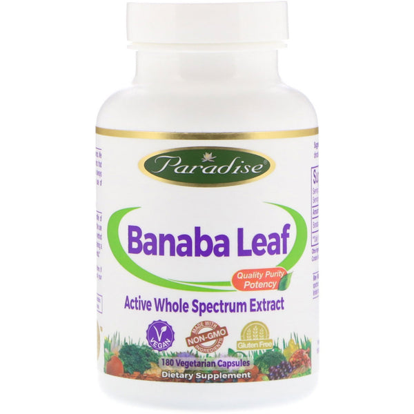 Paradise Herbs, Banaba Leaf, 180 Vegetarian Capsules - The Supplement Shop