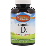 Carlson Labs, Vitamin D3, 125 mcg (5,000 IU), 360 Soft Gels - The Supplement Shop