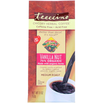 Teeccino, Chicory Herbal Coffee, Medium Roast, Caffeine Free, Vanilla Nut, 11 oz (312 g)