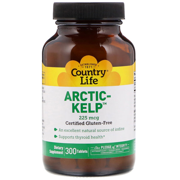 Country Life, Arctic-Kelp, 225 mcg, 300 Tablets - The Supplement Shop