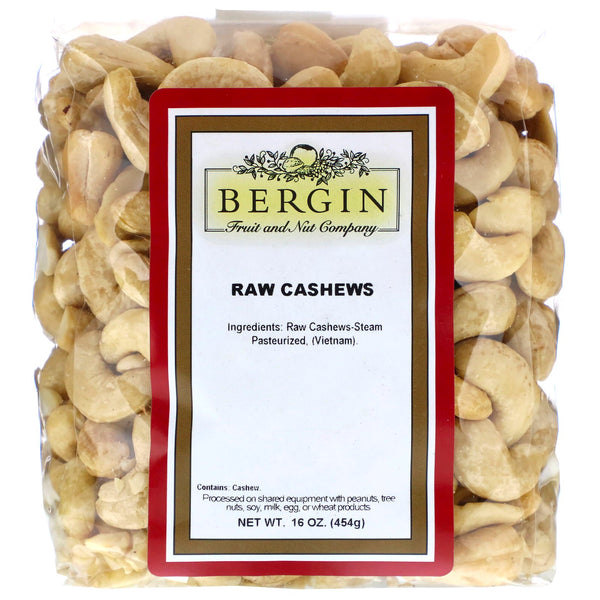 Bergin Fruit and Nut Company, Raw Cashews, 16 oz (454 g) - The Supplement Shop