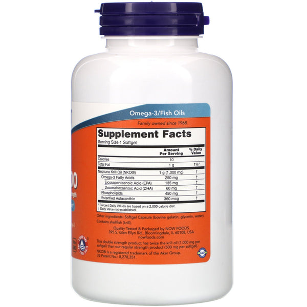 Now Foods, Neptune Krill 1000, 1,000 mg, 120 Softgels - The Supplement Shop