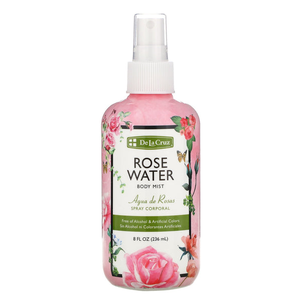 De La Cruz, Rose Water Body Mist, 8 fl oz (236 ml) - The Supplement Shop