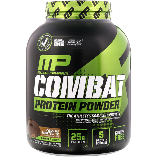 MusclePharm, Combat Protein Powder, Chocolate Peanut Butter, 4 lbs (1814 g) - The Supplement Shop