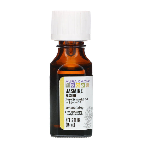 Aura Cacia, Pure Essential Oil, Jasmine Absolute, .5 fl oz (15 ml) - The Supplement Shop