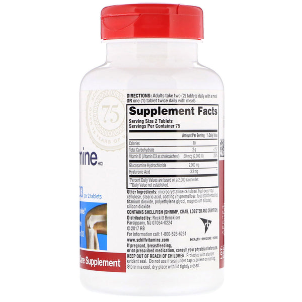 Schiff, Glucosamine, Plus Vitamin D3, 2000 mg, 150 Coated Tablets - The Supplement Shop