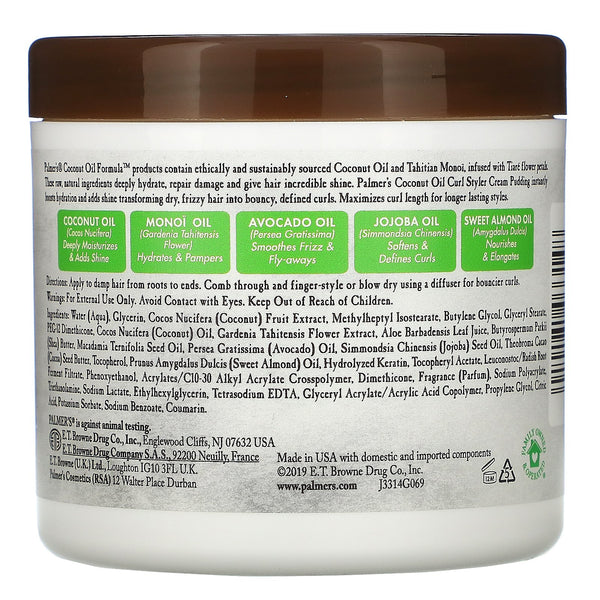 Palmer's, Curl Styler Cream Pudding, Coconut Oil, 14 oz (396 g) - The Supplement Shop