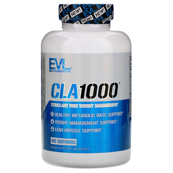 EVLution Nutrition, CLA1000, Stimulant Free Weight Management, 180 Softgels - The Supplement Shop