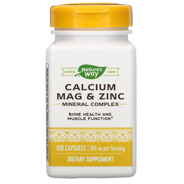 Nature's Way, Calcium Mag & Zinc Mineral Complex, 765 mg, 100 Capsules - The Supplement Shop