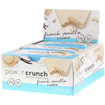BNRG, Power Crunch Protein Energy Bar, French Vanilla Creme, 12 Bars, 1.4 oz (40 g) Each