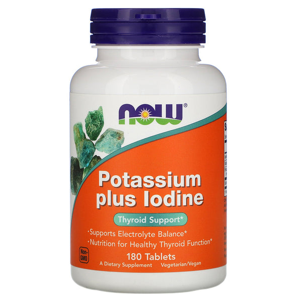 Now Foods, Potassium Plus Iodine, 180 Tablets - The Supplement Shop