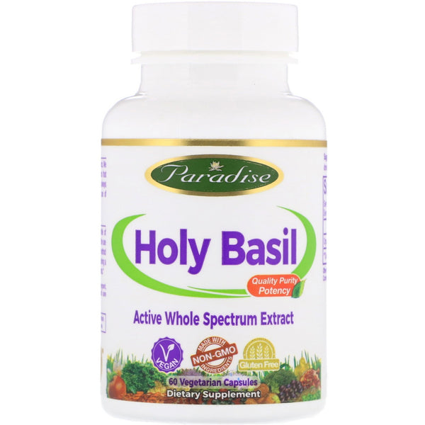 Paradise Herbs, Holy Basil, 60 Vegetarian Capsules - The Supplement Shop