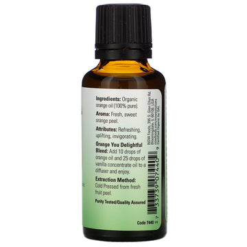 NOW Foods, Organic Essential Oils, Orange, 1 fl oz (30 ml)